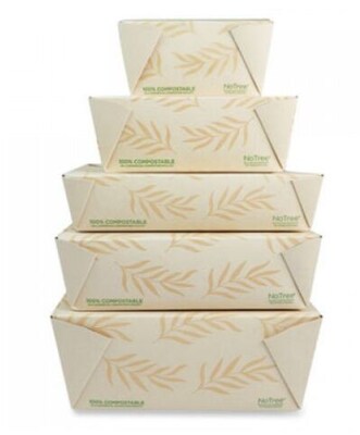 World Centric No Tree Sugercane Takeout Container, 50 oz., Natural, 200/Carton (WORTONT2)
