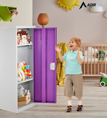 AdirOffice 48"H Single Tier Purple Storage Locker (ADI629-01-PUR-DL)