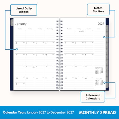 2027 Blue Sky 5" x 8" Weekly & Monthly Planner, Deep Blue (160987)