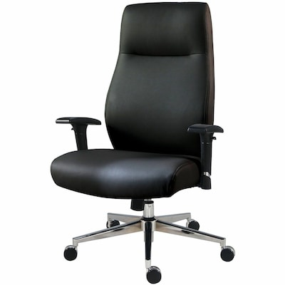 Lorell Fuerte Ergonomic Polyurethane Swivel Executive Chair, Black (LLR63300)