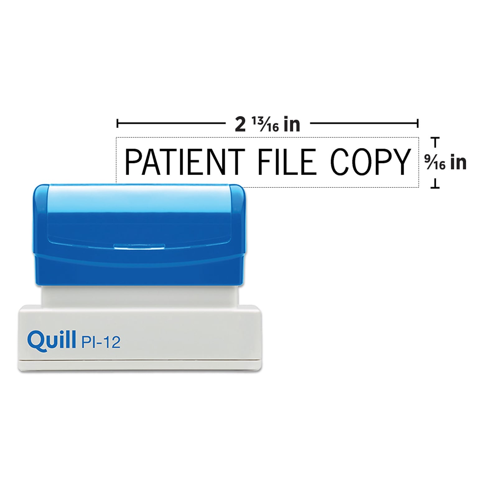 Quill Brand 2000 Plus® PI 12 Pre-inked Stamp, 9/16 x 2-13/16