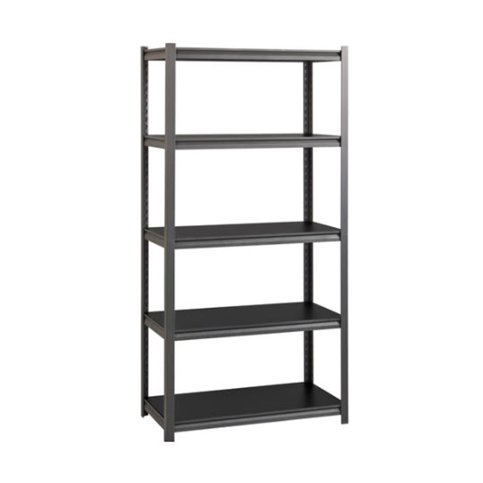 Lorell Iron Horse Riveted Shelving Unit, 3200 lb. Capacity, 36W x 18D x 72H, Black (LLR59701)
