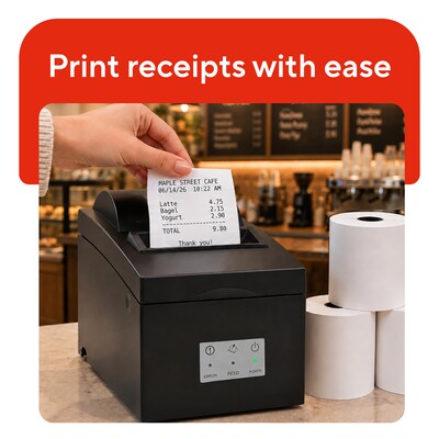 Staples BPA Free Cash Register/POS Rolls, 3 1/8" x 220', 50/Carton (20972)