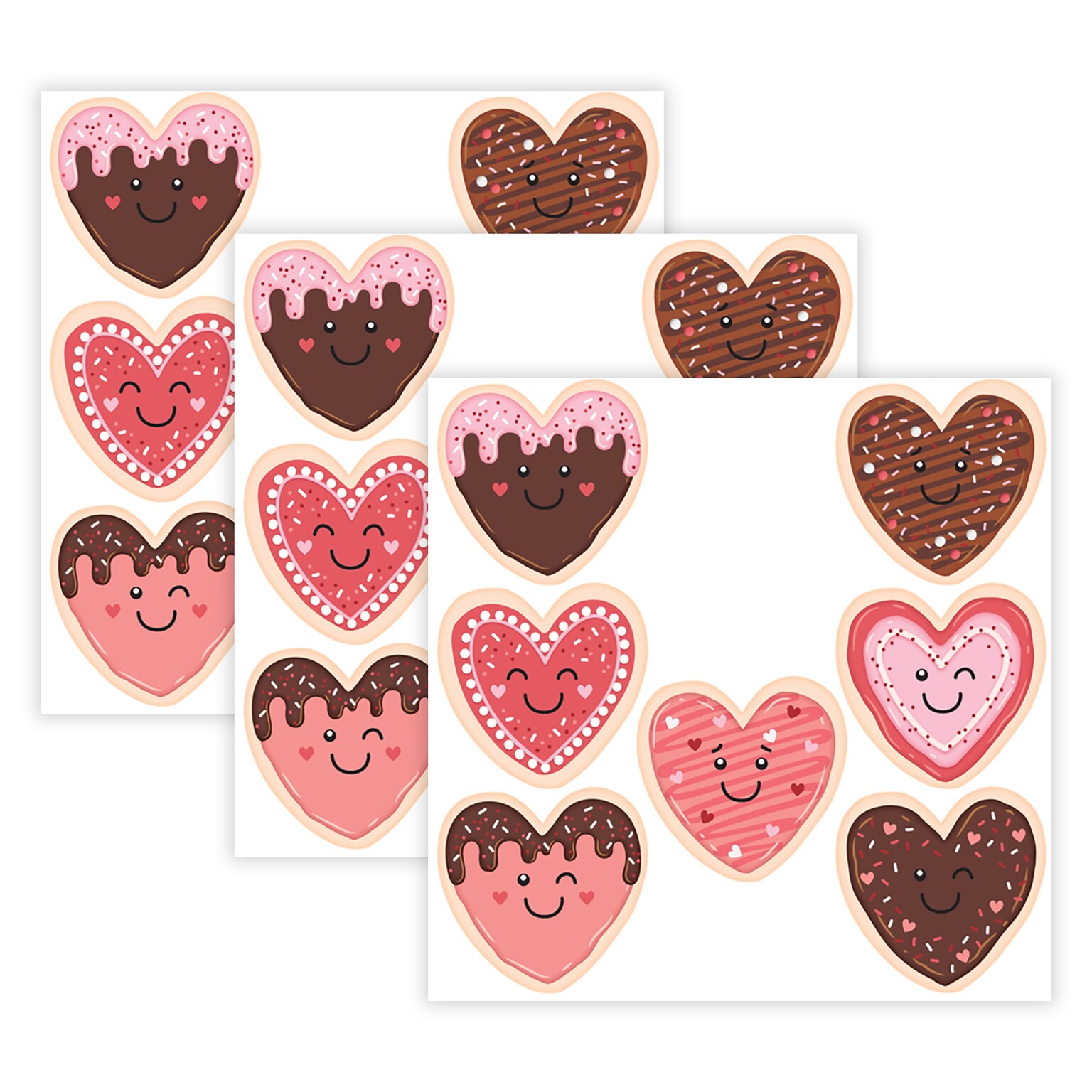 Teacher Created Resources Frosted Heart Cookies Accents, 30/Pack, 3 Packs/Bundle (TCR6951-3)