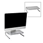 Mind Reader Ventilated Desktop Organizer Monitor Stand, Silver, 2/Pack (2METMONST-SIL)