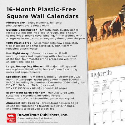 2025 BrownTrout Cowboys 12" x 12" Monthly Wall Calendar (9781975476885)