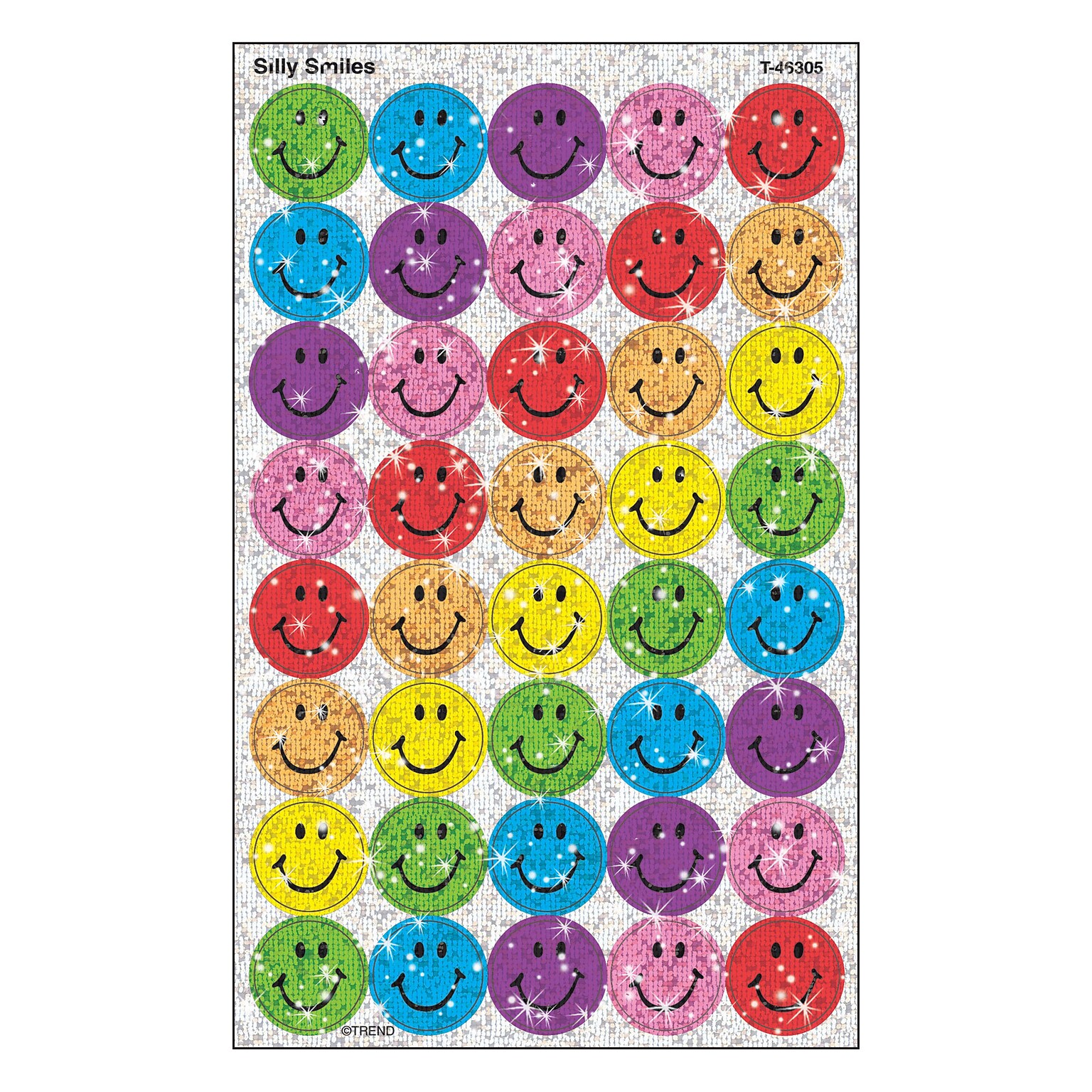 Trend Enterprises Silly Smiles Stickers, Assorted Colors, 160/Pack (T-46305)