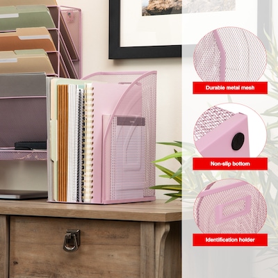 Staples Metal Mesh File Organizer, Dusty Pink (ST63831)