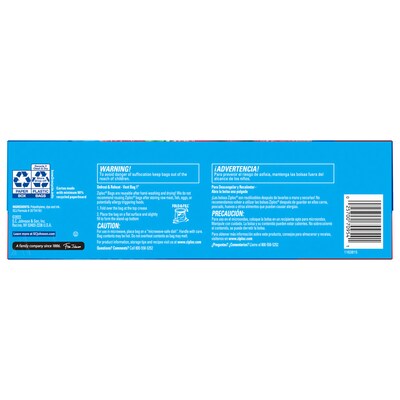 Ziploc Double Zipper Storage Bag, Gallon, 75 Bags/Box (314472)