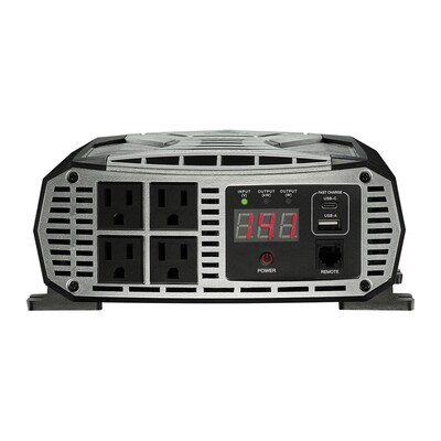 Cobra PRO 2500W Professional-Grade Power Inverter with 2 USB Ports, 4-Outlets, Black & Gray (CPI2500W)