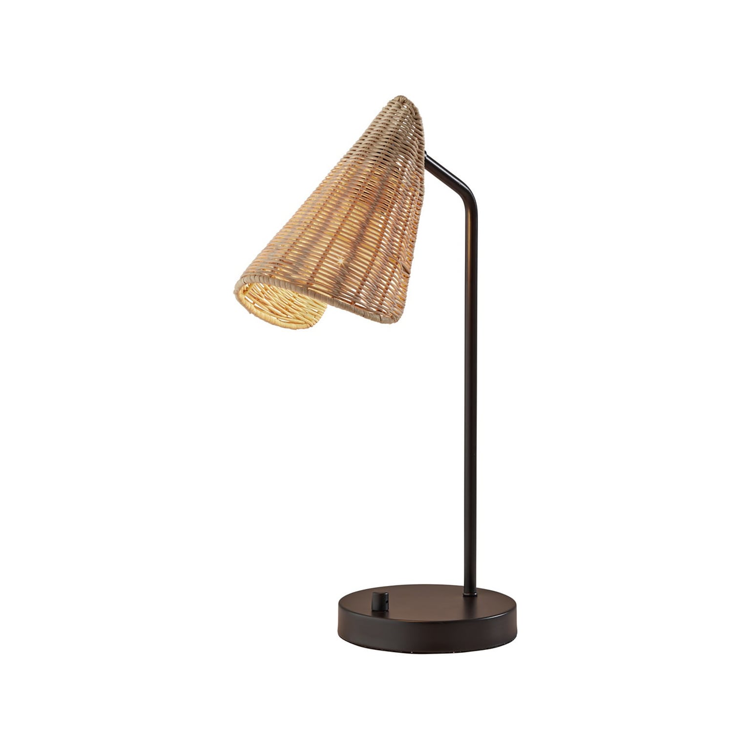 Adesso Cove Incandescent Desk Lamp, 20.25, Natural Rattan/Matte Black (5112-01)