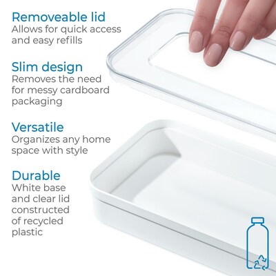 iDESIGN Storage Bag Dispenser, White/Clear, 2/Set (95614C3)