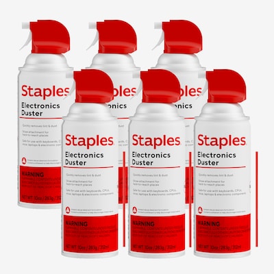 Staples®  Electronics Air Duster, 10 oz., 6/Pack (SPL10ENFR-6)