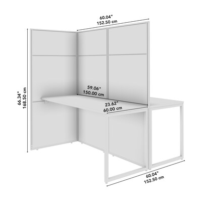Bush Business Furniture Easy Office 66"H x 60"W 2 Person Back to Back Cubicle Panel Workstation, Natural Elm (EODH460NE-03K)
