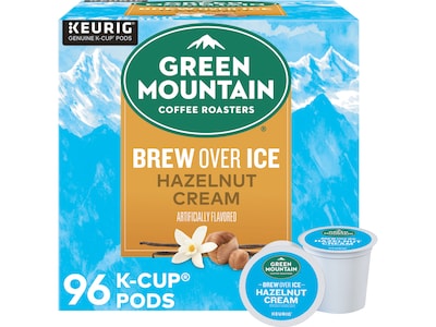 Green Mountain Coffee Roasters Hazelnut Cream Iced Coffee, Keurig K-Cup Pod, Medium Roast, 96/Carton