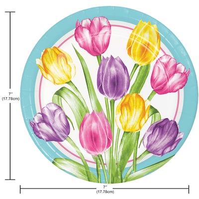 Say Hooray! Trendy Tulips Spring Disposable Tableware Set, 49/Pack (DTC9628E2A)