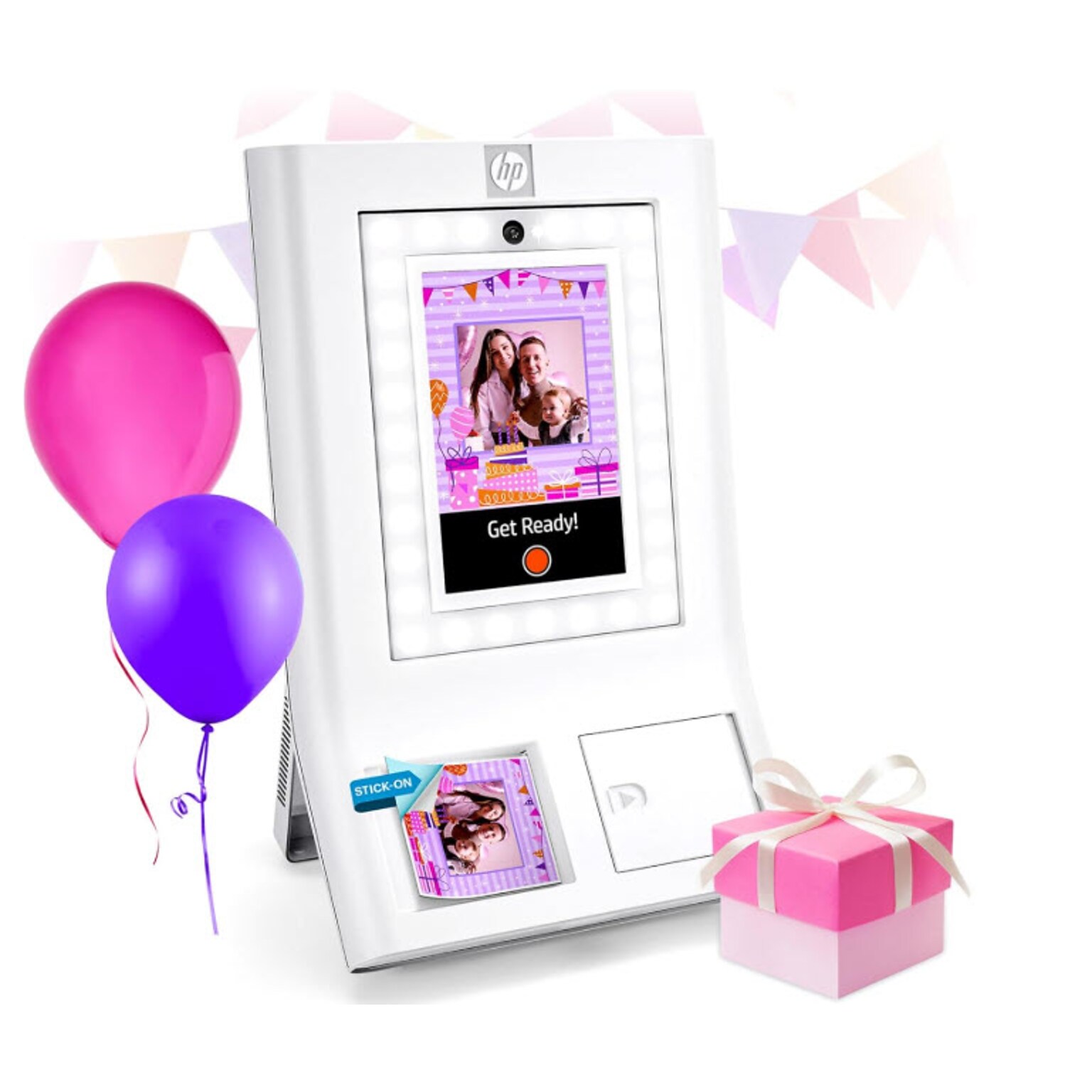 HP Sprocket Photobooth Instant 3x4” Color Photo Printer, White
