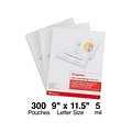 Staples Thermal Laminating Pouches, Letter Size, 5 Mil, 300/Box (5245701/5245702)