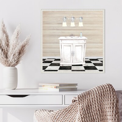 Amanti Art Bathroom II by Elizabeth Medley Framed Canvas Wall Art Print, 22" x 22" (A42678300099)