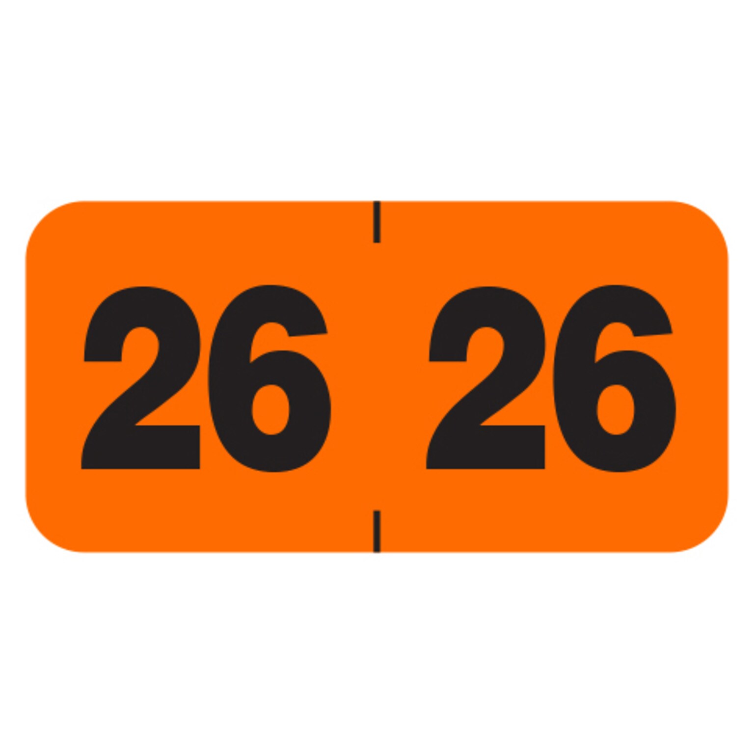 Medical Arts Press Smead Compatible Large 2026 Year Label, Orange, 500/Roll
