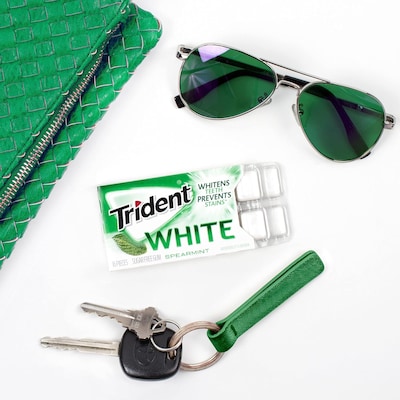 Trident White Sugar Free White Spearmint Gum, 16 Pieces/Pack, 9/Packs (VAM05125)