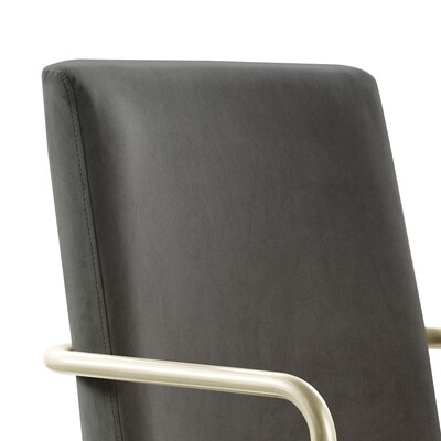 Elle Decor Giselle Fabric Computer and Desk Chair, Light Gray/Gold (CHR10058B)