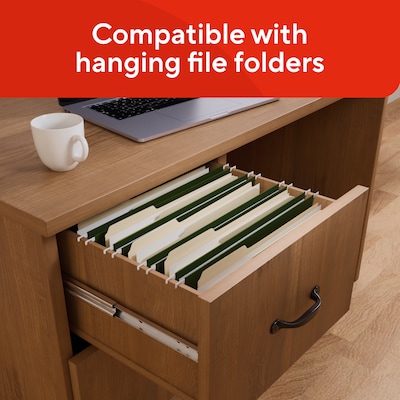 Staples 1/3-Cut Left-Tab File Folders, Letter Size, Manila, Durable Paper Stock, 100/Box