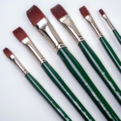 Silver Brush Ruby Satin Long Flat Brush, 6/Pack (SLVRS2594)
