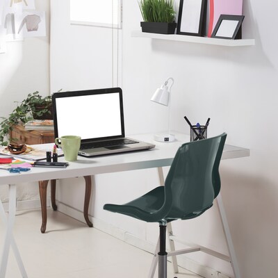 Simple Designs Sleek Essentials LED Desk Lamp, 16", with USB Ports, White (LD1073-WHT)