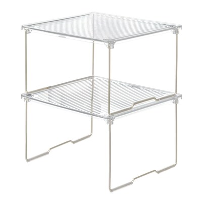 iDESIGN Stackable Cabinet Shelf Riser, Clear, 2/Pack (28988M2)