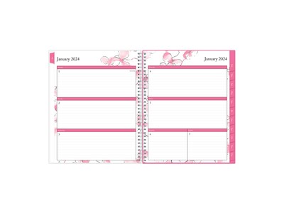 2024 Blue Sky Orchid 8.5 x 11 Weekly & Monthly Planner, Pink/White (137268-24)