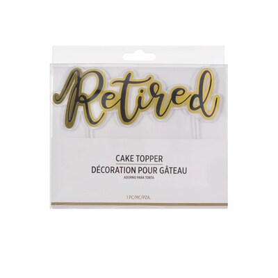 Party City Retired Cake Topper, Black/Gold (AM100135)