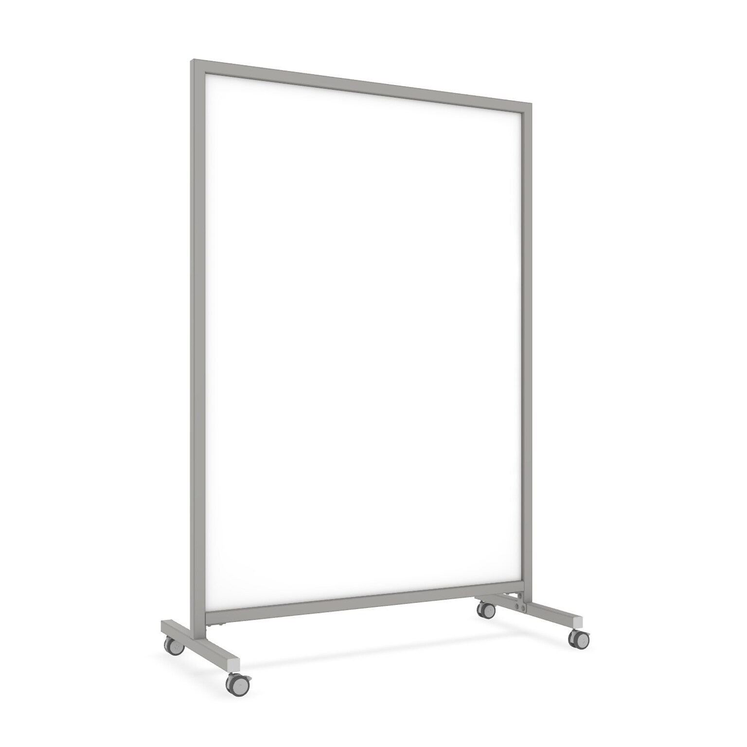 Ghent EZ Magnetic Porcelain Mobile Dry-Erase Whiteboard, Aluminum Frame, 75H x 50W (EZ6MA7550)