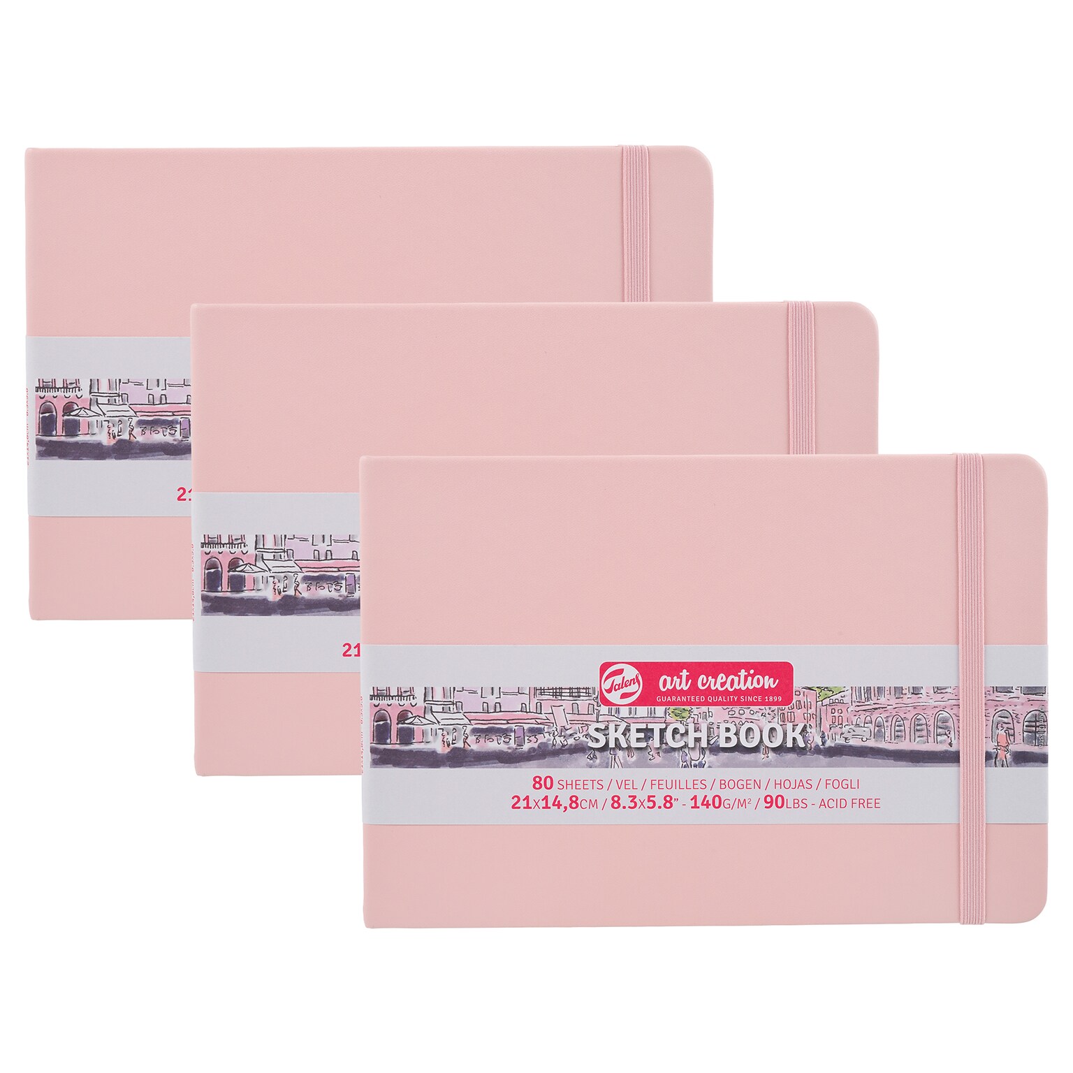 Talens Art Creation 8.3 x 5.8 Sketch Book, 80 Sheets/Book, 3/Bundle (TLN9314015M-3)