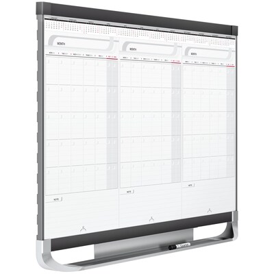 Quartet Prestige Total Erase Calendar Whiteboard, Graphite Frame, 3 x 2 (CMP32P2)