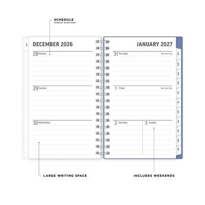 2027 Blue Sky Lindley 3.625 x 6.125 Calendar Year Weekly & Monthly Standard Planner, Plastic Cover (161824)
