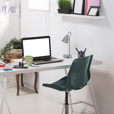 Simple Designs Sleek Essentials LED Desk Lamp, 16", with USB Ports, Gray (LD1073-GRY)