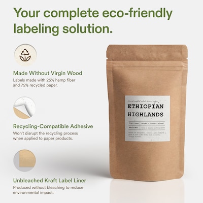 Avery Hemp Square Laser/Inkjet Multipurpose Labels, 2-1/8" x 2-1/8", Off-White (96/Pack)