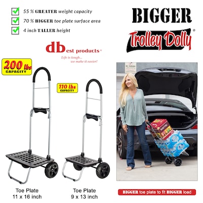 Trolley Dolly Bigger Folding Hand Truck, 200 lb. Capacity, Black (01-562)
