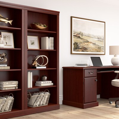 Bush Business Furniture Arlington 72"H 5-Shelf Bookcase, Harvest Cherry (WC65515-03)