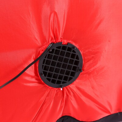 Fraser Hill Farm 4' Pre-Lit Inflatable Santa in Reindeer Stable (FHFRDRSTBLE041-L)