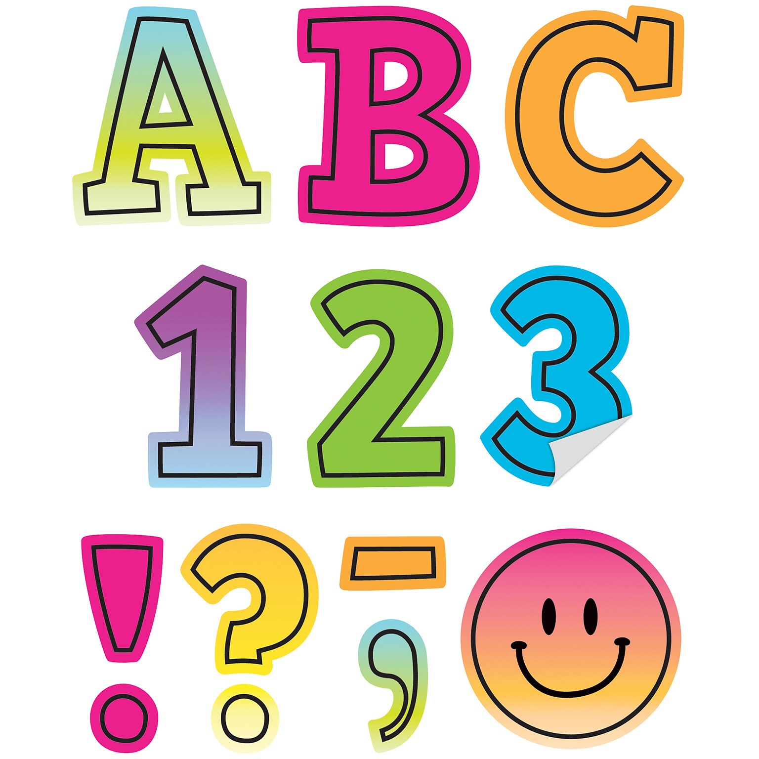 Teacher Created Resources Brights 4Ever 2 Self-Adhesive Letters and Numbers, Multicolored, 326/Pack (TCR9650)