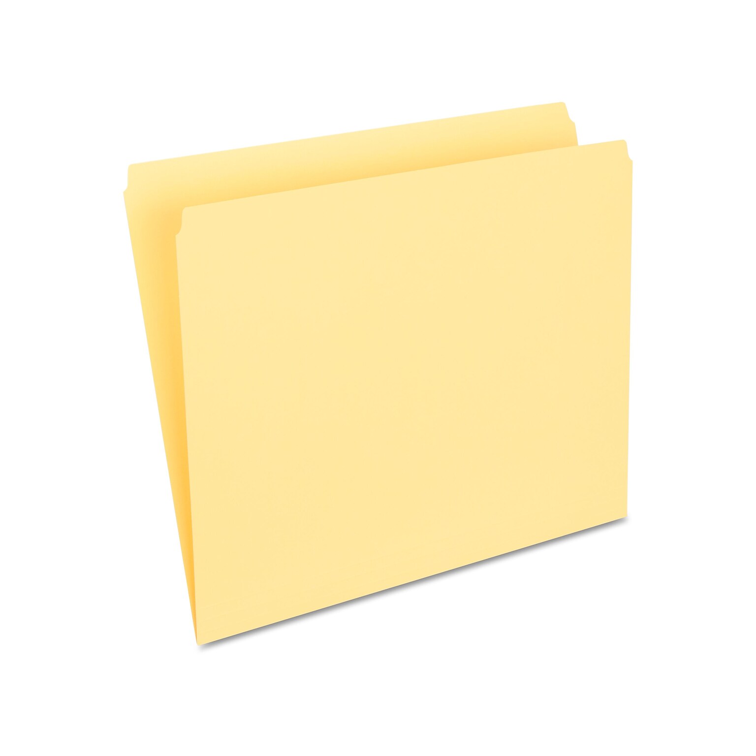 Staples File Folders, Single Tab, Letter Size, Yellow, 100/Box (ST509661-CC)