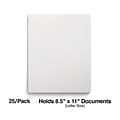 Staples Smooth 2-Pocket Paper Folder with Fasteners, White, 25/Box (50778/27545-CC)