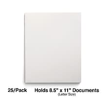 Staples Smooth 2-Pocket Paper Folder with Fasteners, White, 25/Box (50778/27545-CC)