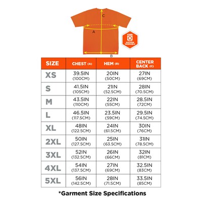 Ergodyne GloWear 8092 High Visibility Short Sleeve T-Shirt, Orange, Large (21804)