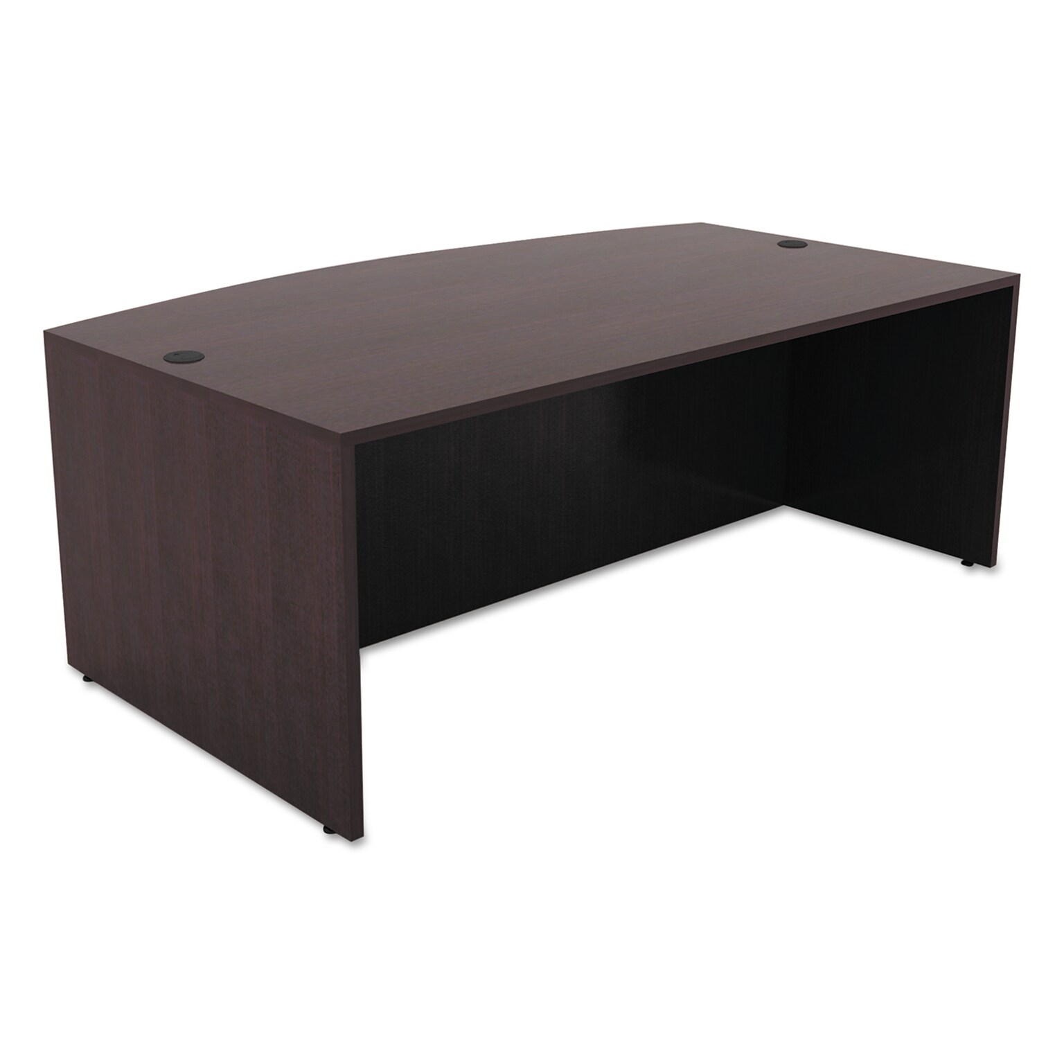 Alera Valencia Bow Front Desk Shell, 71w X 35 1/2d To 41 3/8d X 29 1/2h, Espresso