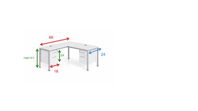 Boss Office Products Simple System 66"W L-Shaped Desk with 2-Pedestals, Driftwood (SGSD004-102)