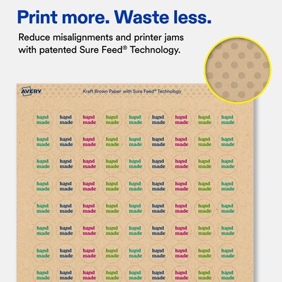Avery Round Laser/Inkjet Multipurpose Labels, Kraft Brown, 108 Labels/Sheet, 15 Sheets/Pack (19479311155)