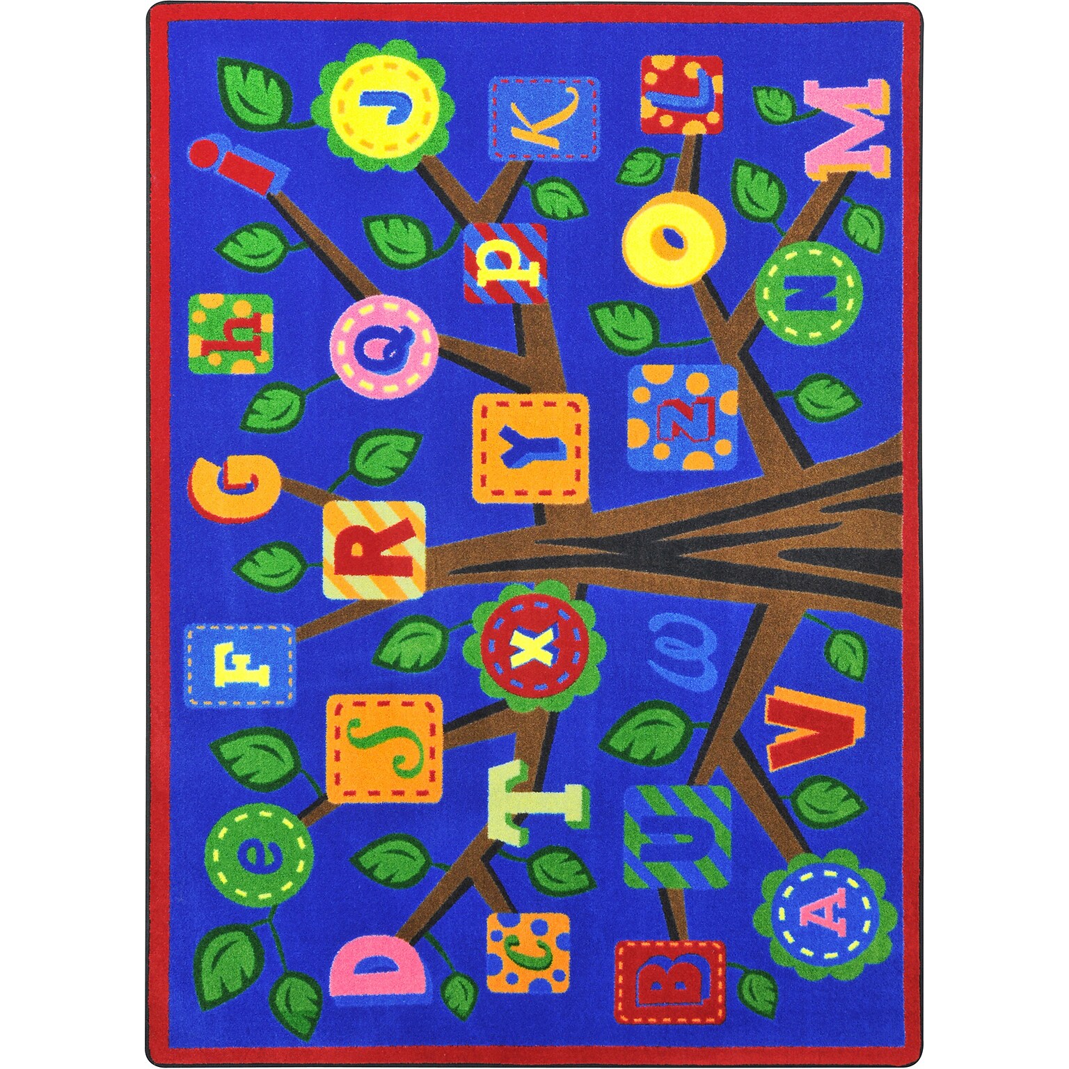 Joy Carpets Alphabet Leaves Nylon 78 x 109 Machine Tufted Rug, Bold (1892D-01)